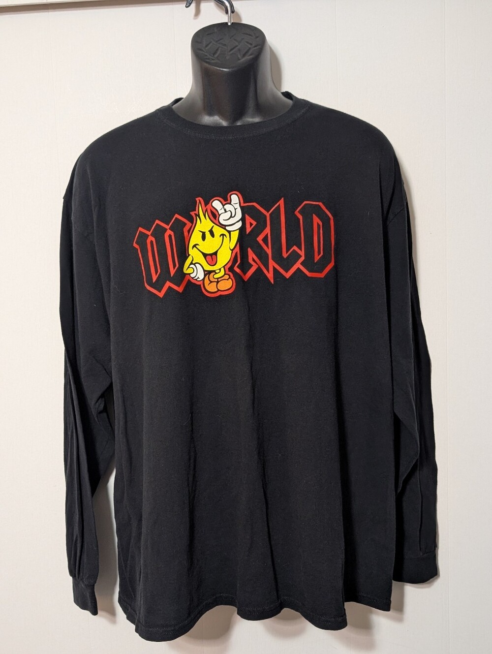 Men's Vintage World Industries Flameboy Long Sleeve Graphic Tee Black Size XL